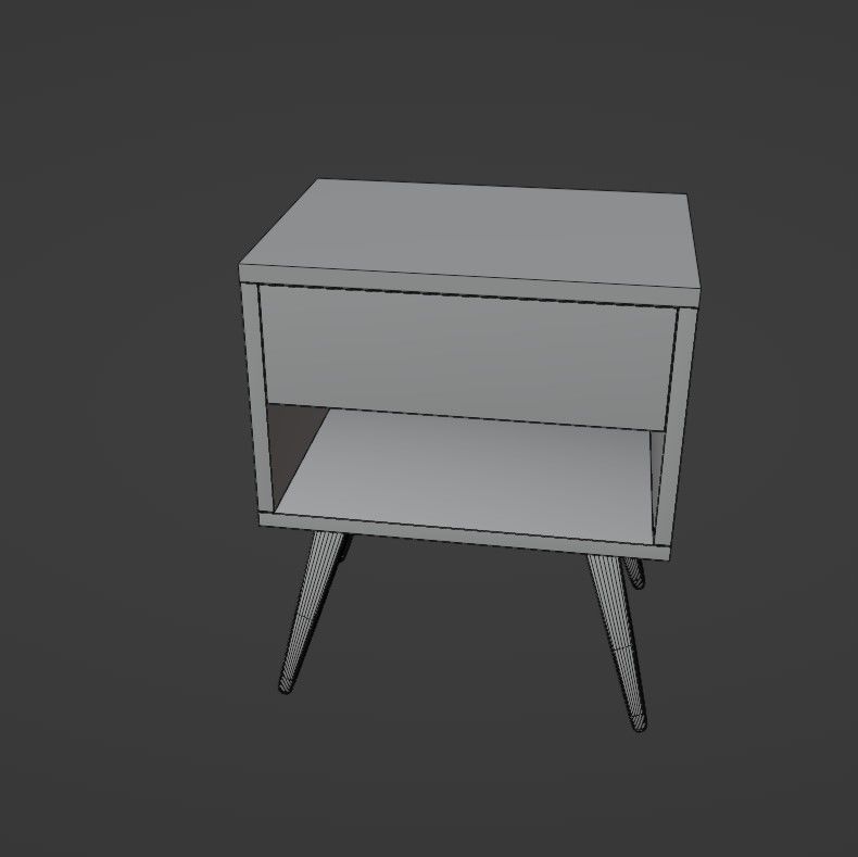Bedside table Low-poly 3D model_16