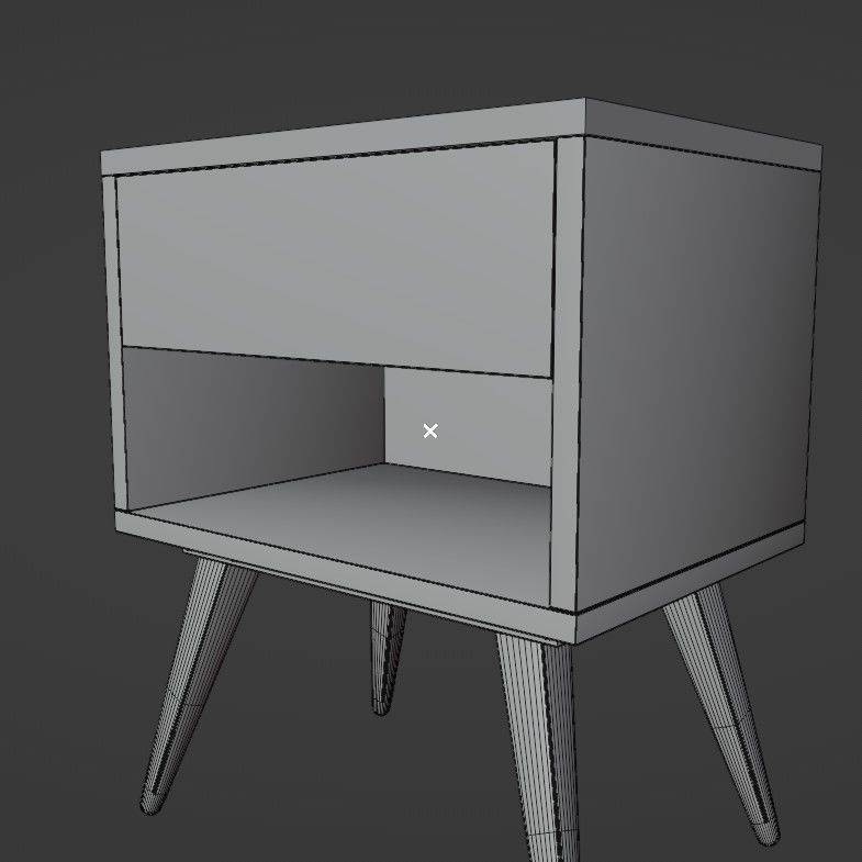 Bedside table Low-poly 3D model_17