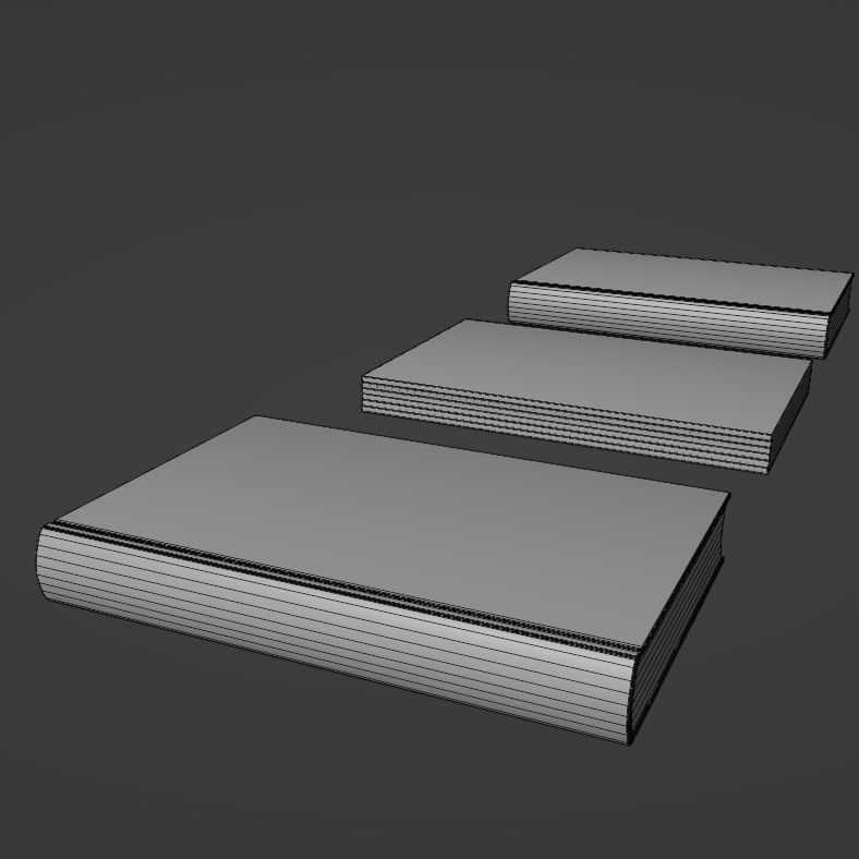 Books three on table Free 3D model_10
