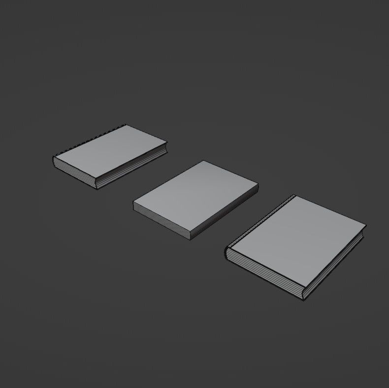 Books three on table Free 3D model_17