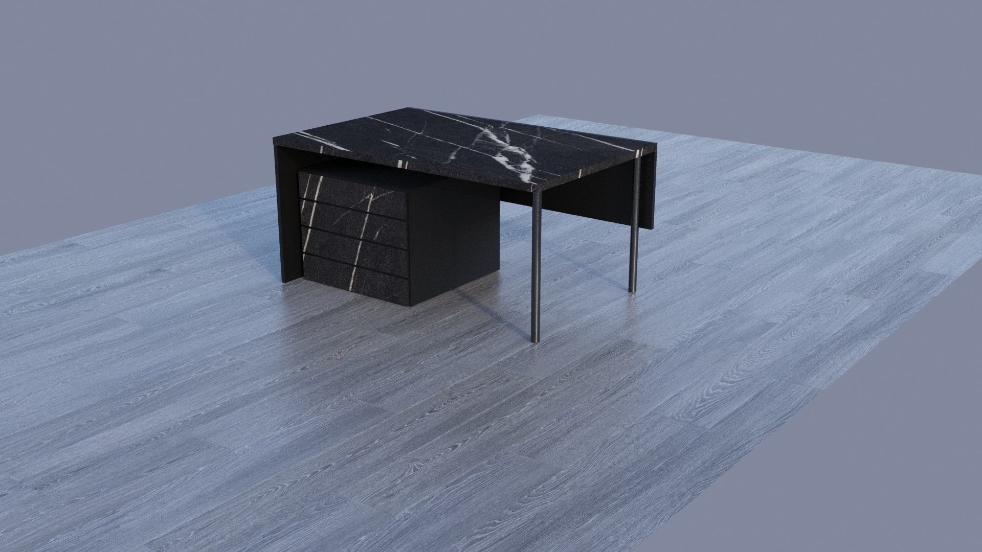 Modern Workdesk  3D model_4