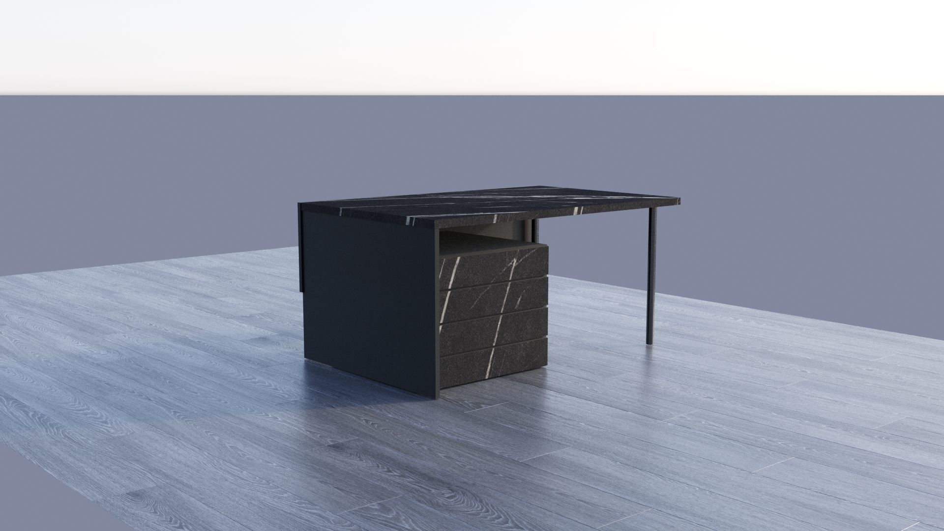 Modern Workdesk  3D model_1