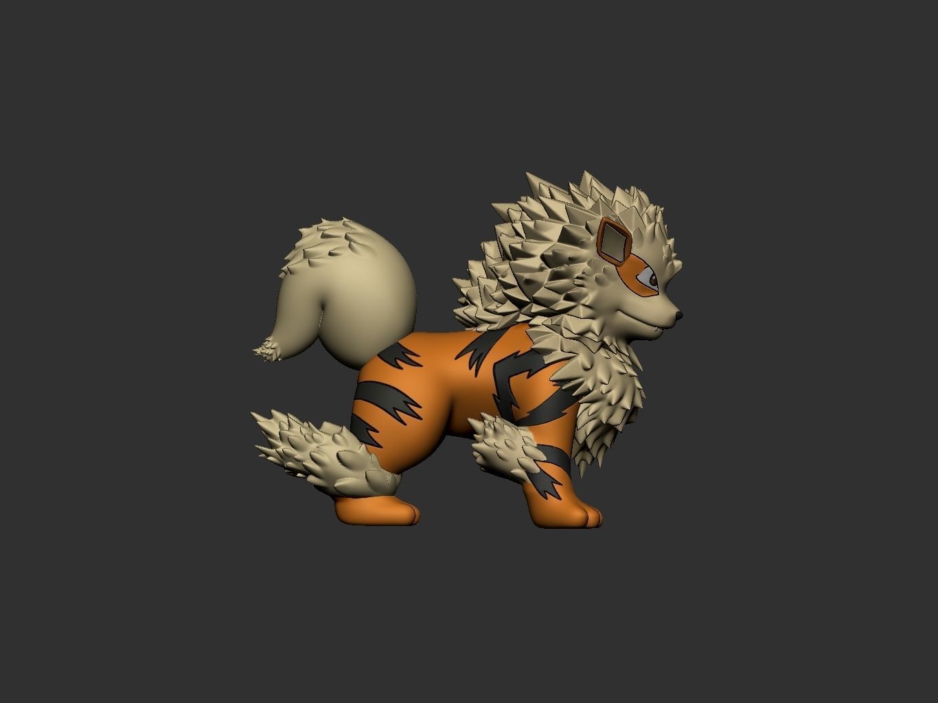 pokemon arcanine 3D print model_7