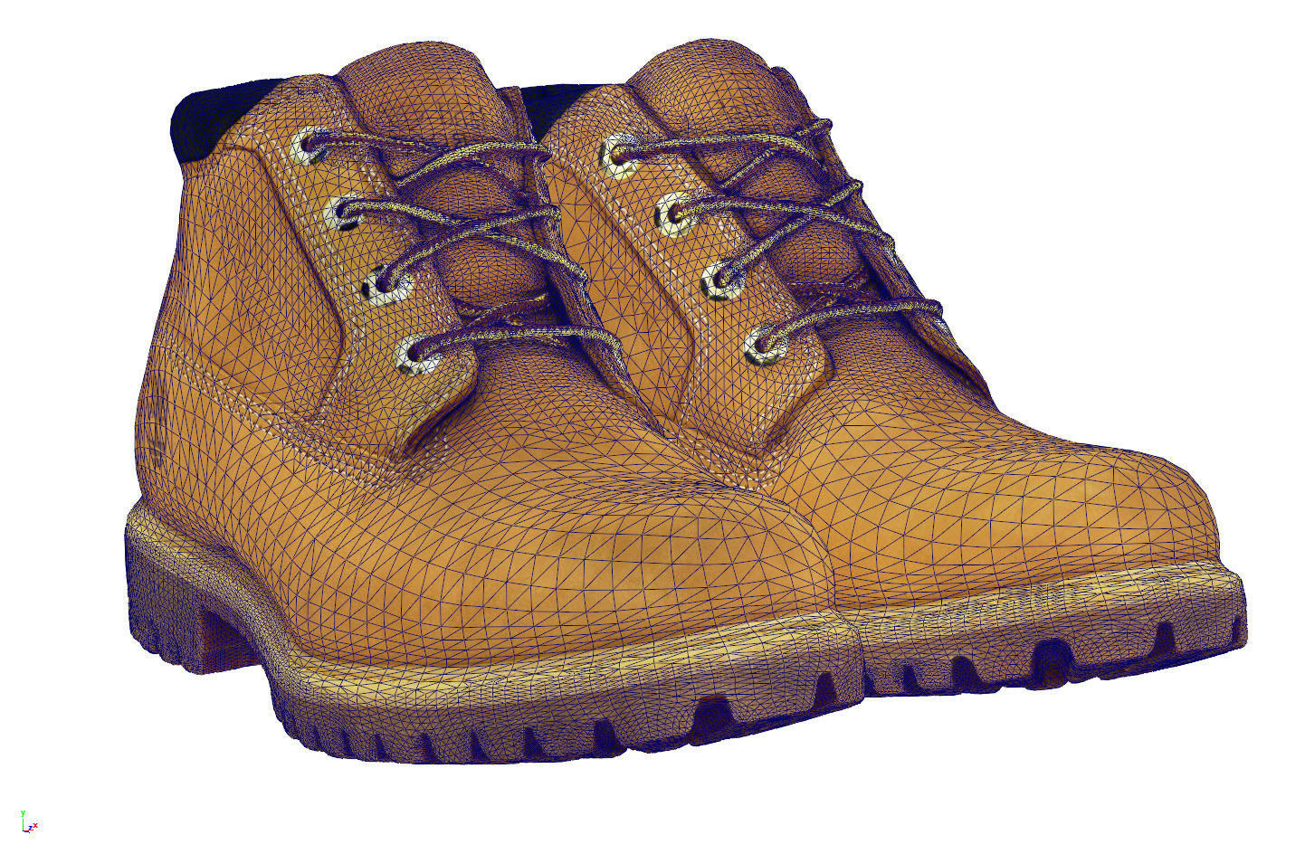 Yellow Timberland Boots mid fashion hiking booss 3D model_11