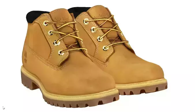 Yellow Timberland Boots mid fashion hiking booss 3D model Yellow Timberland Boots mid fashion hiking booss 3D model
