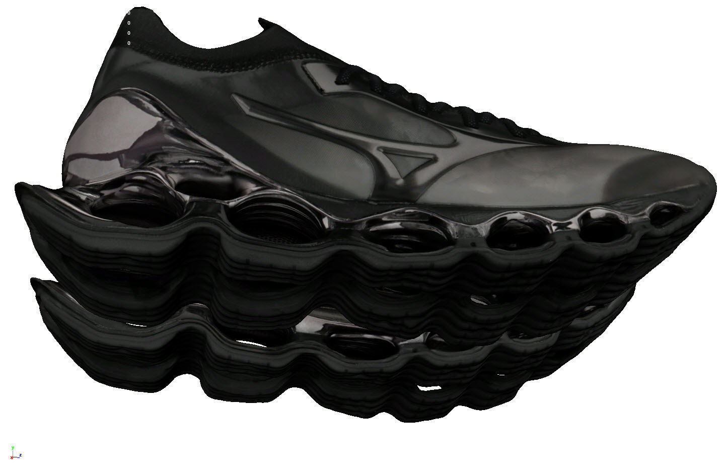 Sorayama x Mizuno Wave Prophecy  sneaker bioware  3D model_6