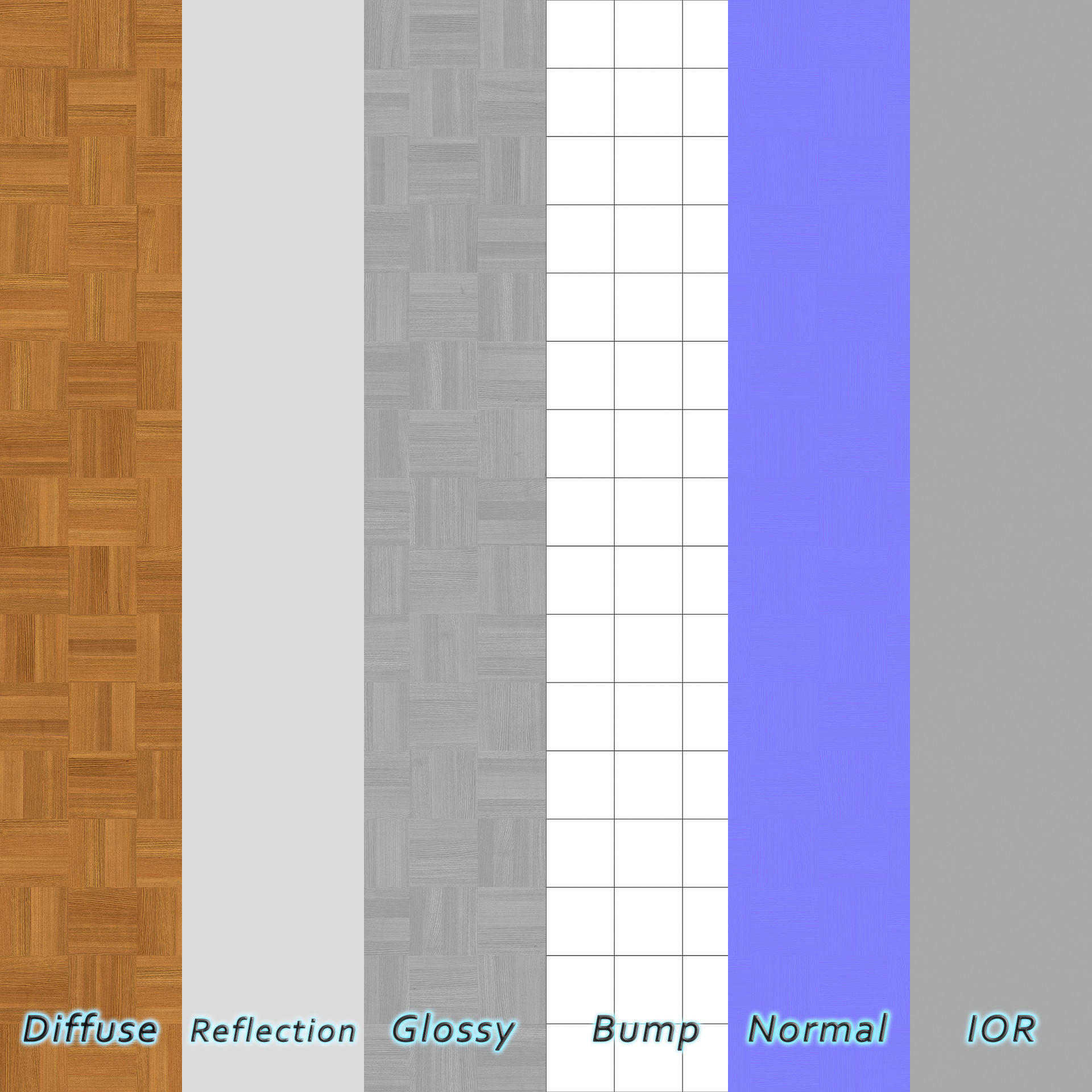 Parquet - Laminate - Wooden floor 4 in 1 3D model_6