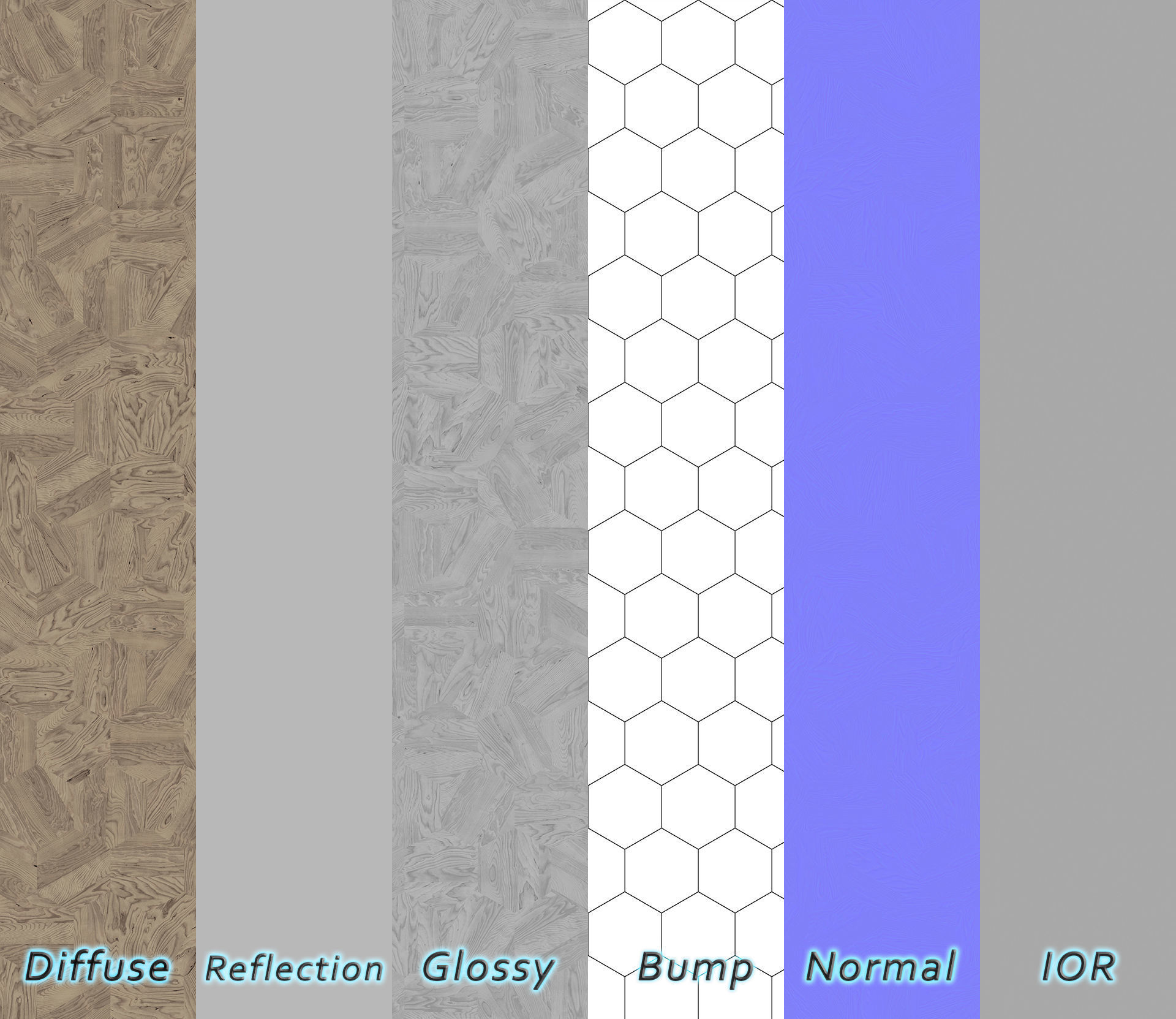 Parquet - Laminate - Wooden floor 4 in 1 3D model_7