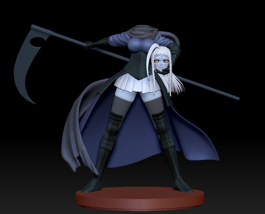 Lala-Chan 3D print anime statue with scythe 3D print model_1