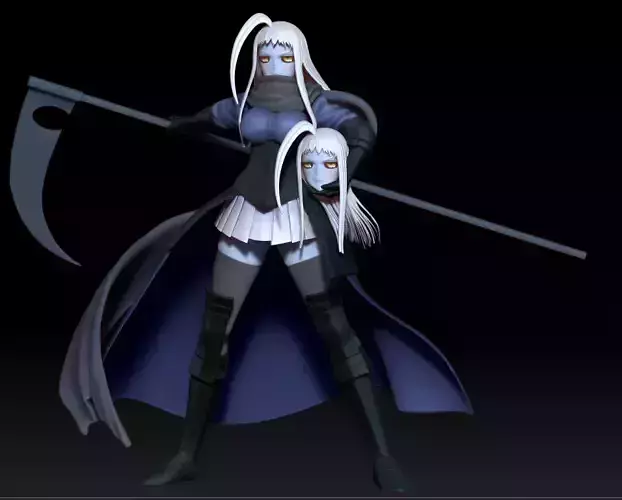 Lala-Chan 3D print anime statue with scythe