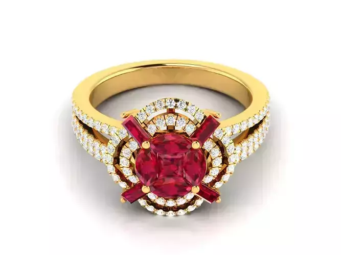 Engagement ring 3D print model