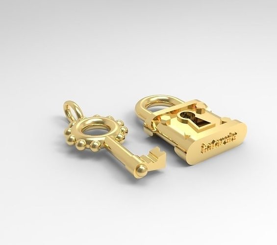 lock key pendant 3D print model