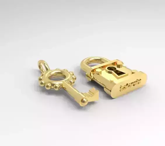 lock key pendant 3D print model