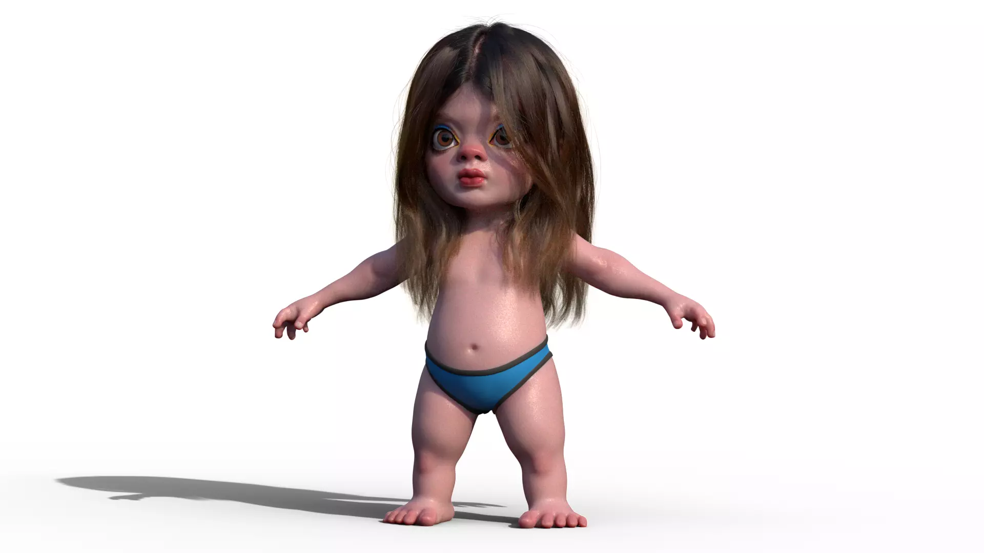 Child Model baby girl in 3D model