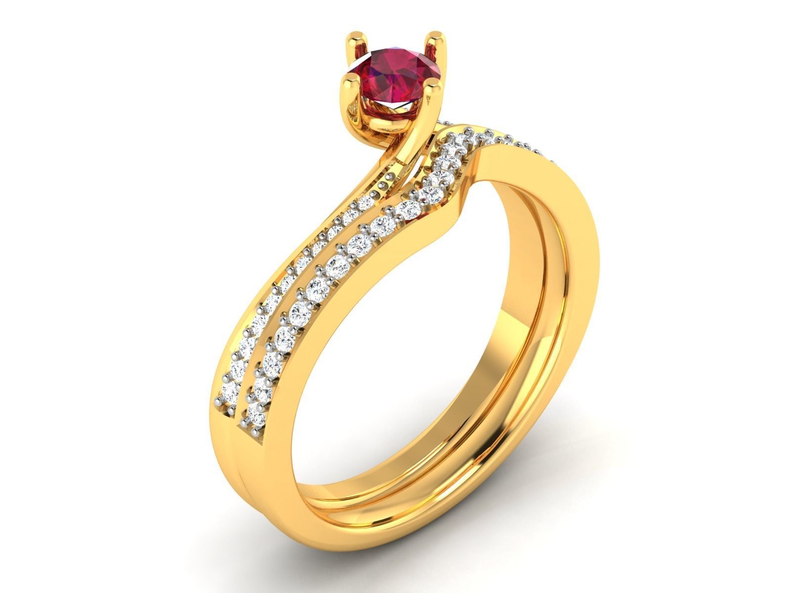 Solitaire Diamond Ring 3 3D print model_1