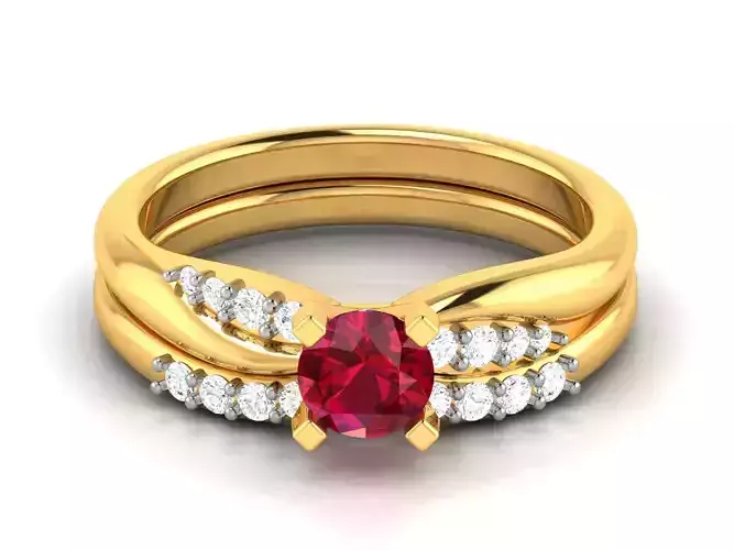Engagement ring Unique 3D print model