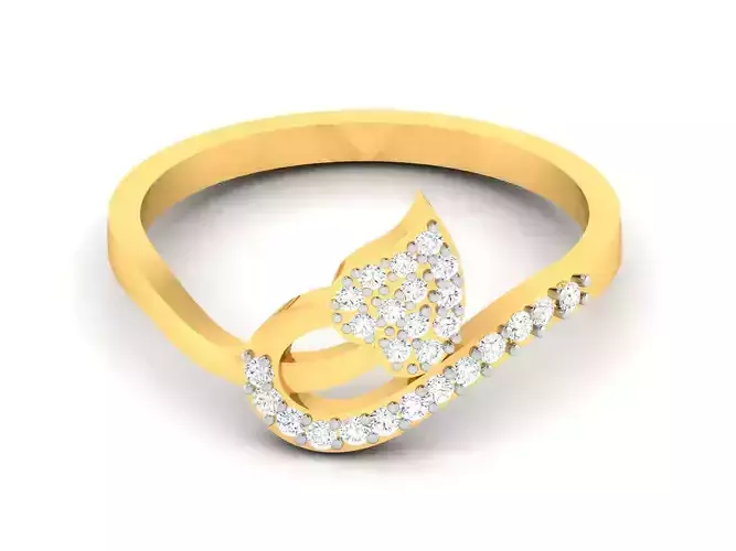 Ring 3D print model diamond gold 3D print model