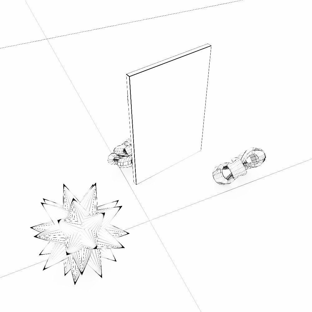 Christmas greeting card with ribbon flowers 3d model  Low-poly 3D model_4