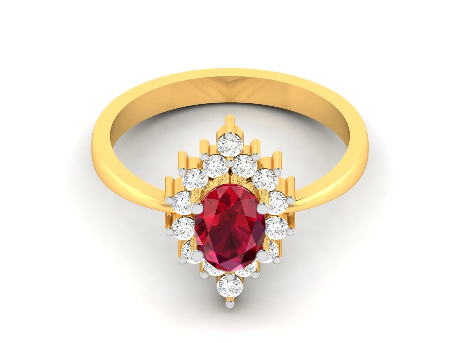 engagement Oval ring 3D print model_7