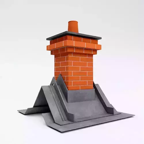 Chimney 3d model with bricks