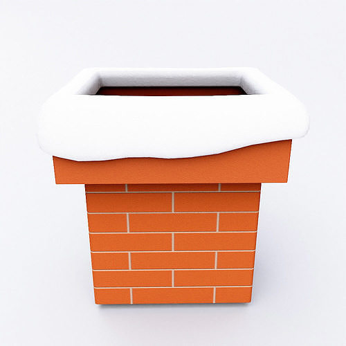 Chimney with snow 3d model  Low-poly 3D model