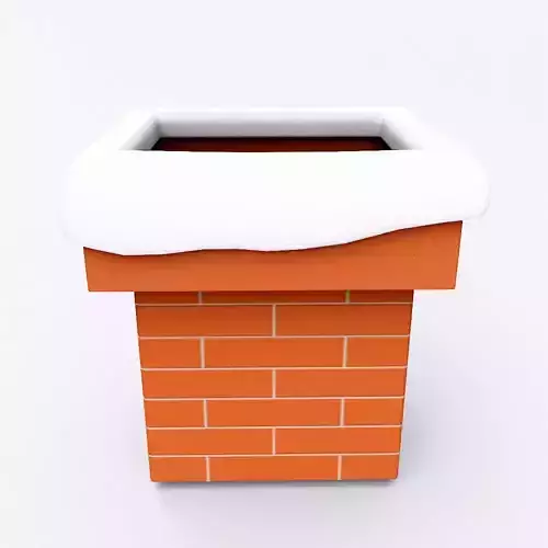 Chimney with snow 3d model 