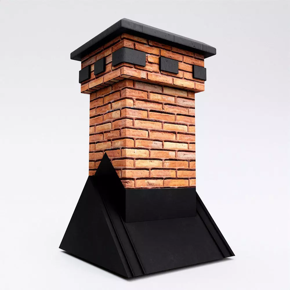 Chimney 3d model brick Low-poly 3D model_0