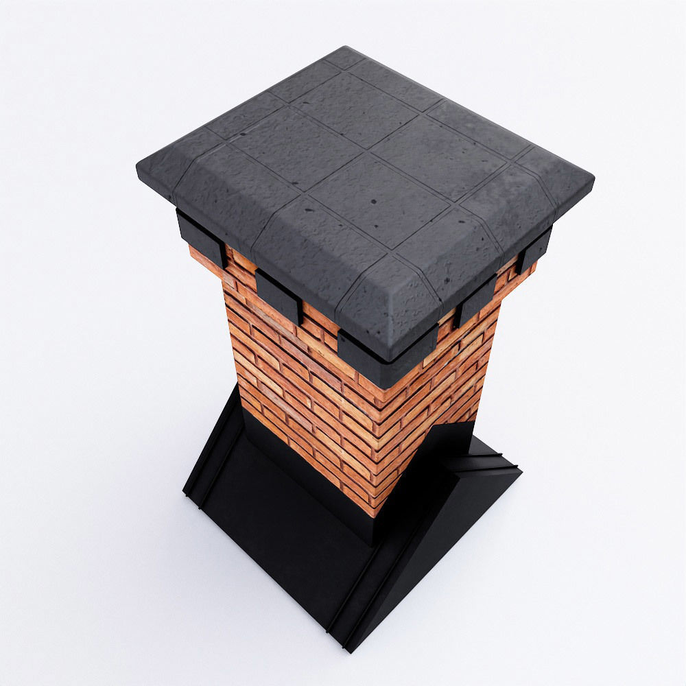 Chimney 3d model brick Low-poly 3D model_4