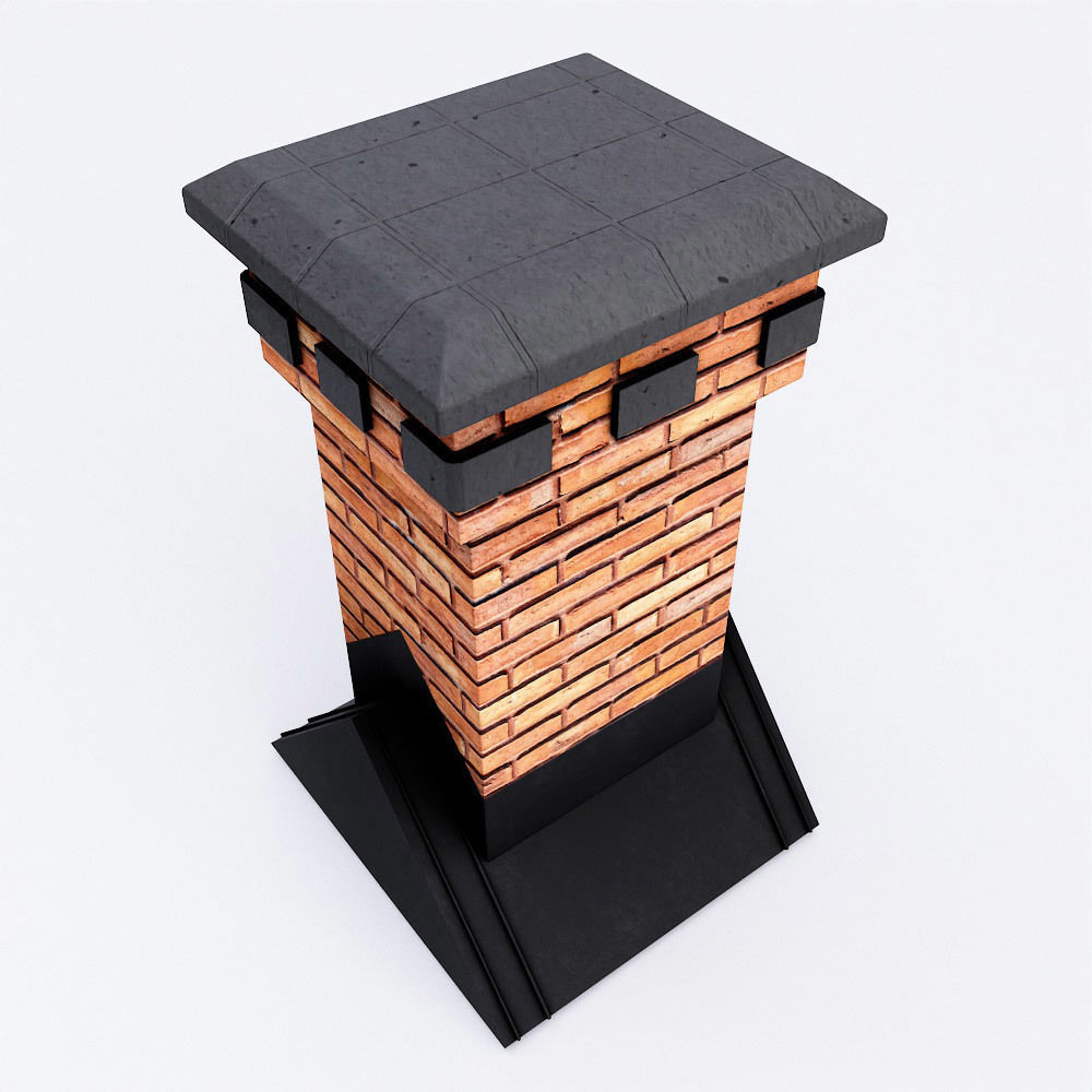 Chimney 3d model brick Low-poly 3D model_2