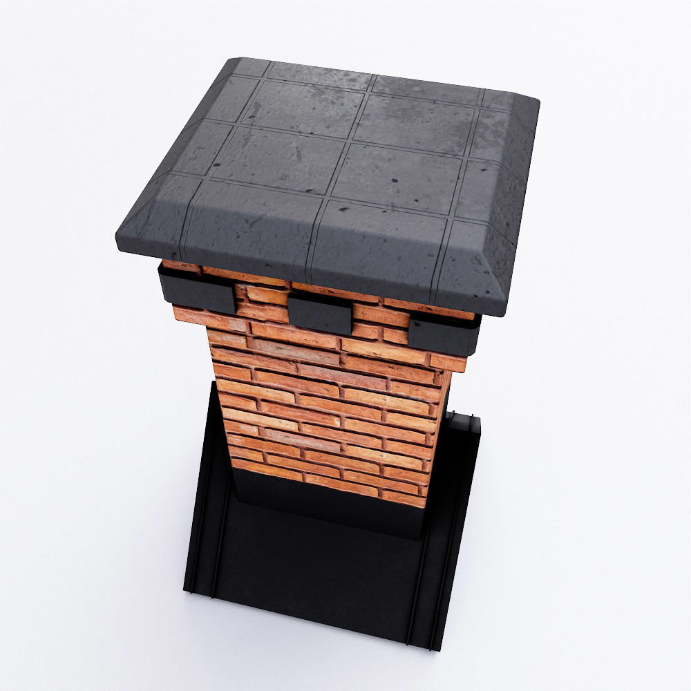 Chimney 3d model brick Low-poly 3D model_3