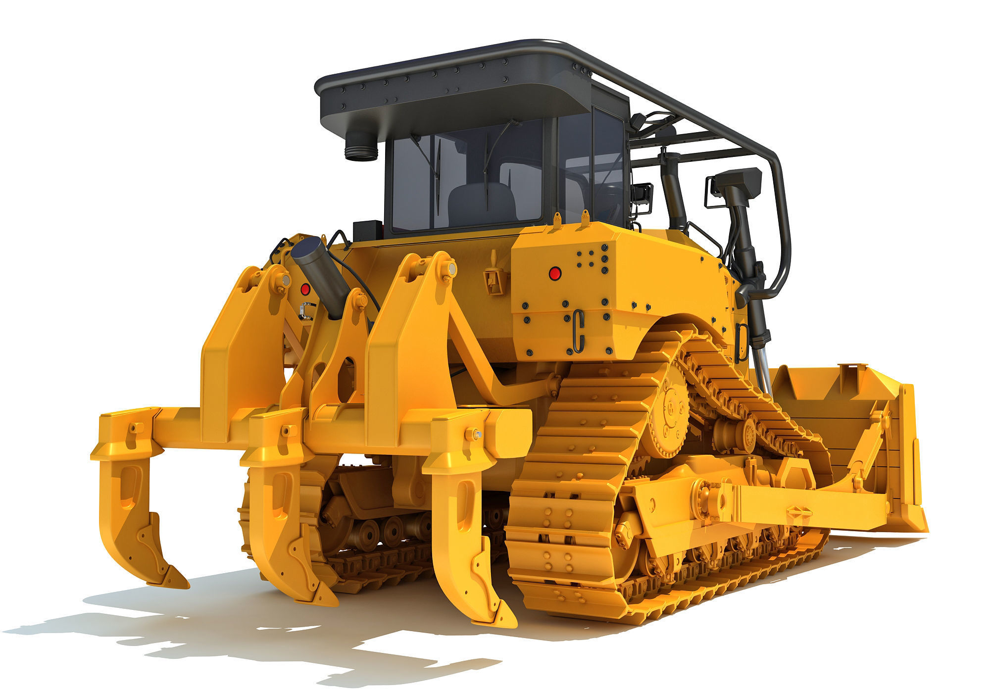 Tracked Dozer 3D model_4