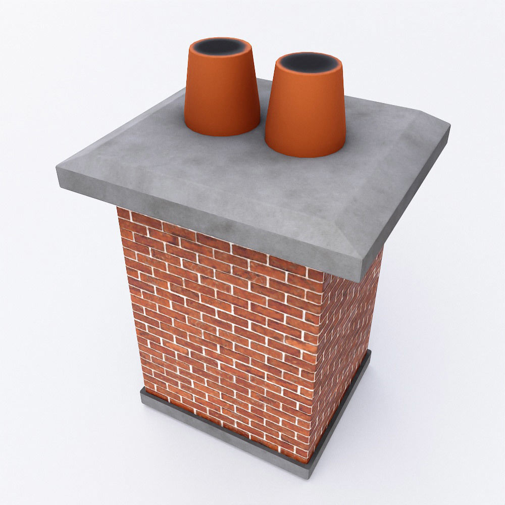 House Chimney 3d model Low-poly 3D model_1