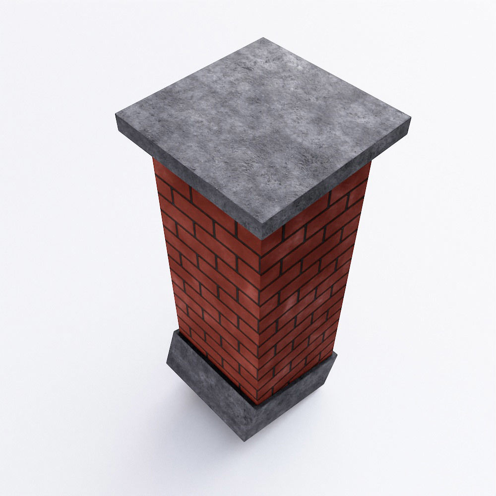 Bricks Chimney 3d model Low-poly 3D model_3