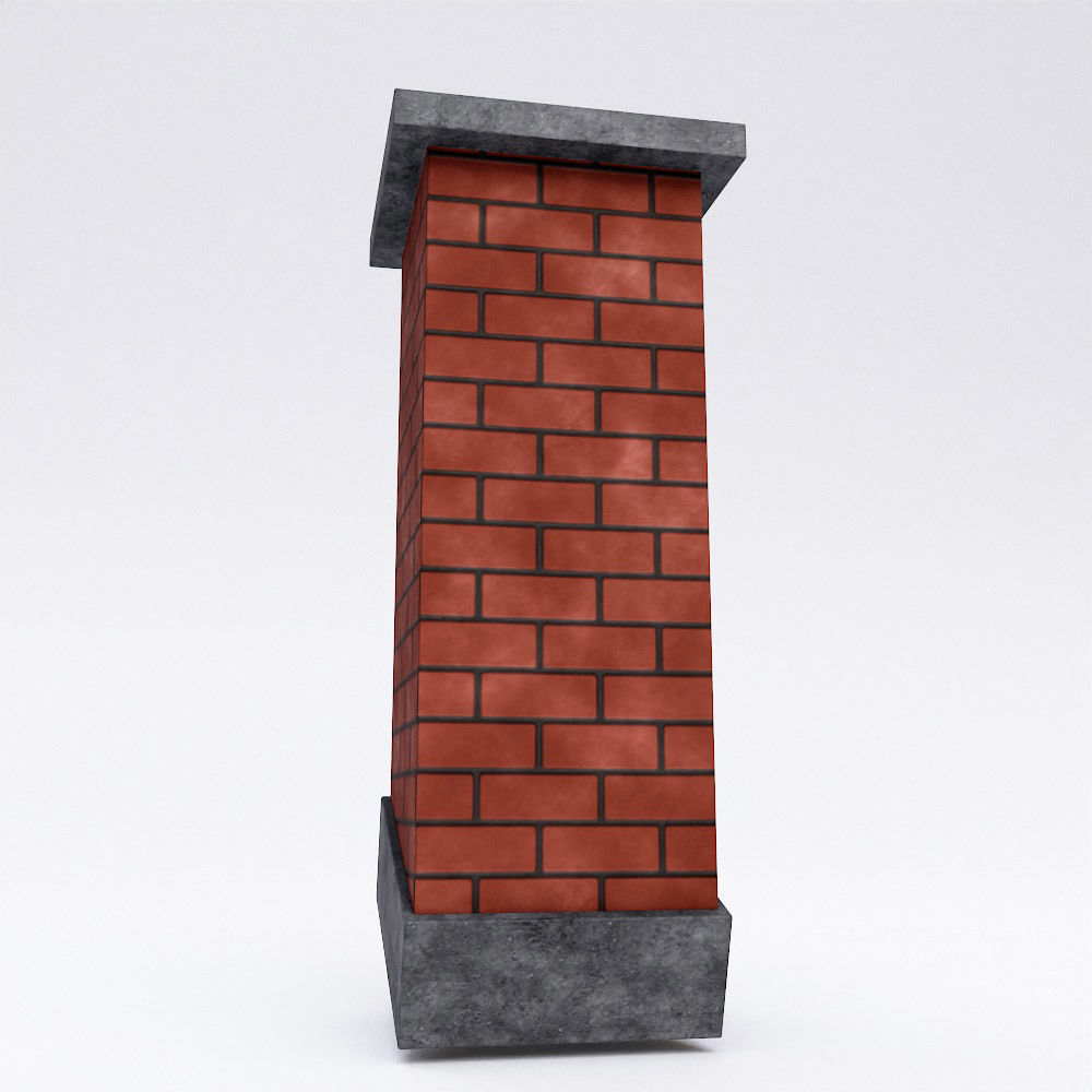 Bricks Chimney 3d model Low-poly 3D model_4