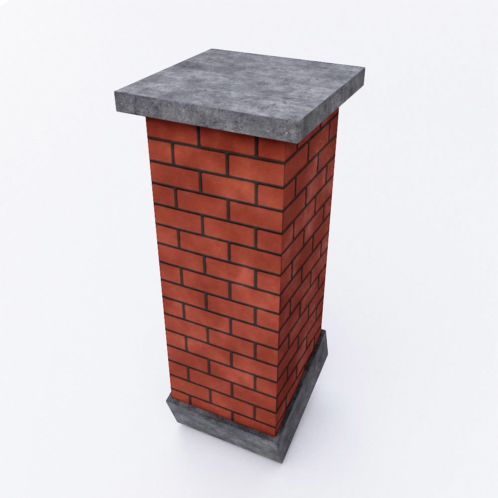 Bricks Chimney 3d model Low-poly 3D model_1