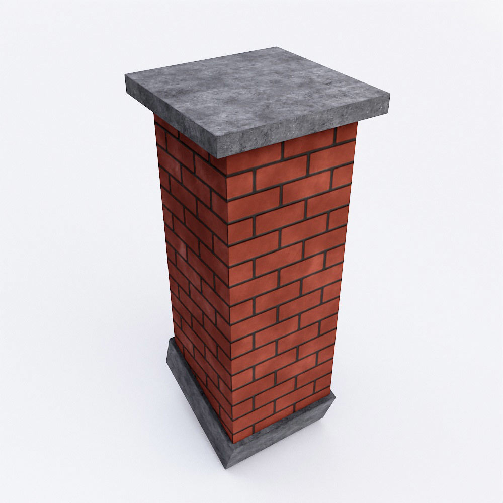 Bricks Chimney 3d model Low-poly 3D model_2