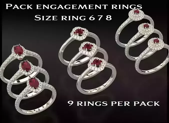 Pack of engagement rings 715