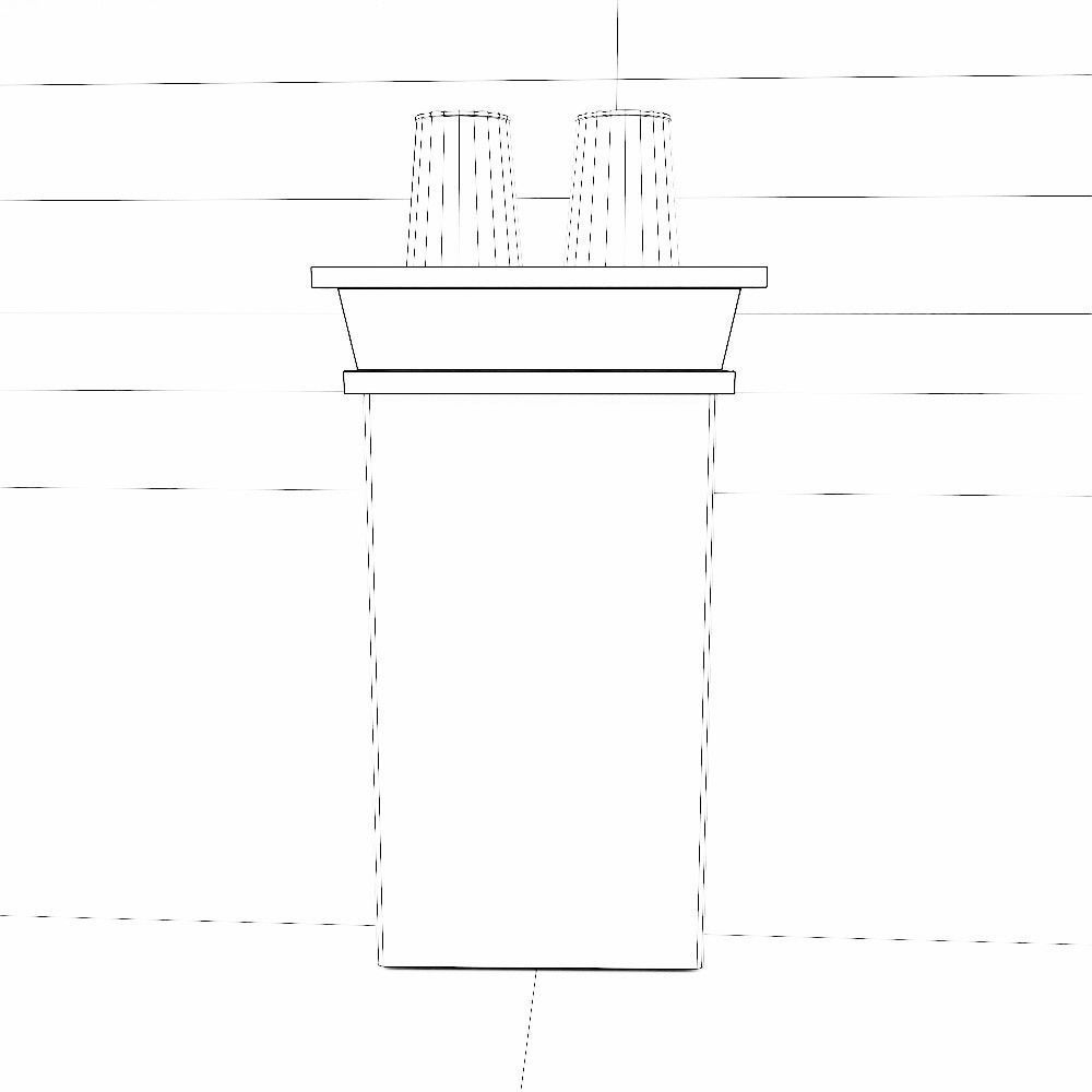 Chimney 3d model brick with two orange pots on top Low-poly 3D model_5