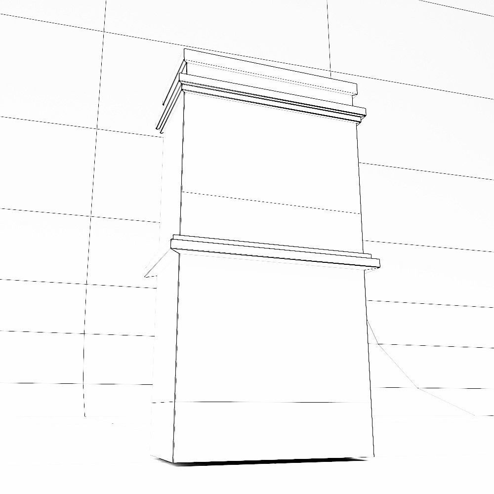 Red bricks Chimney low poly 3d model  Low-poly 3D model_8