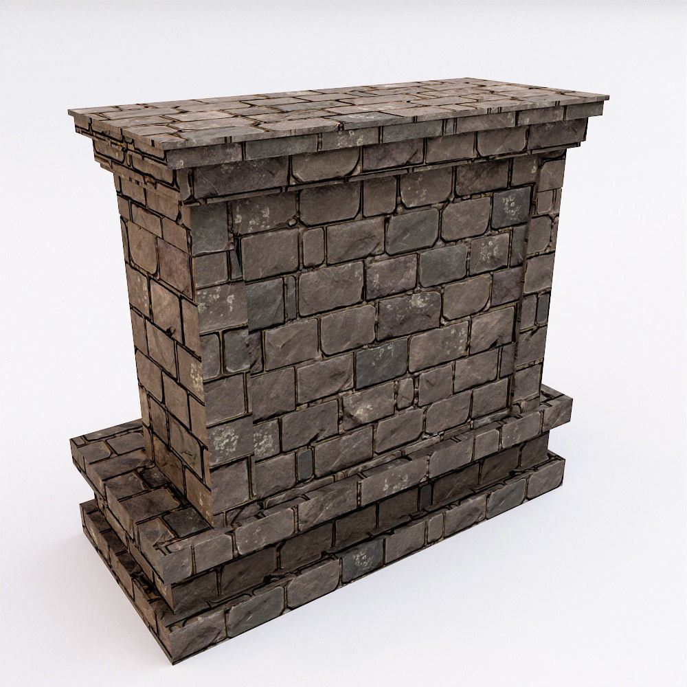 Fire Place low poly 3d model  Low-poly 3D model_4