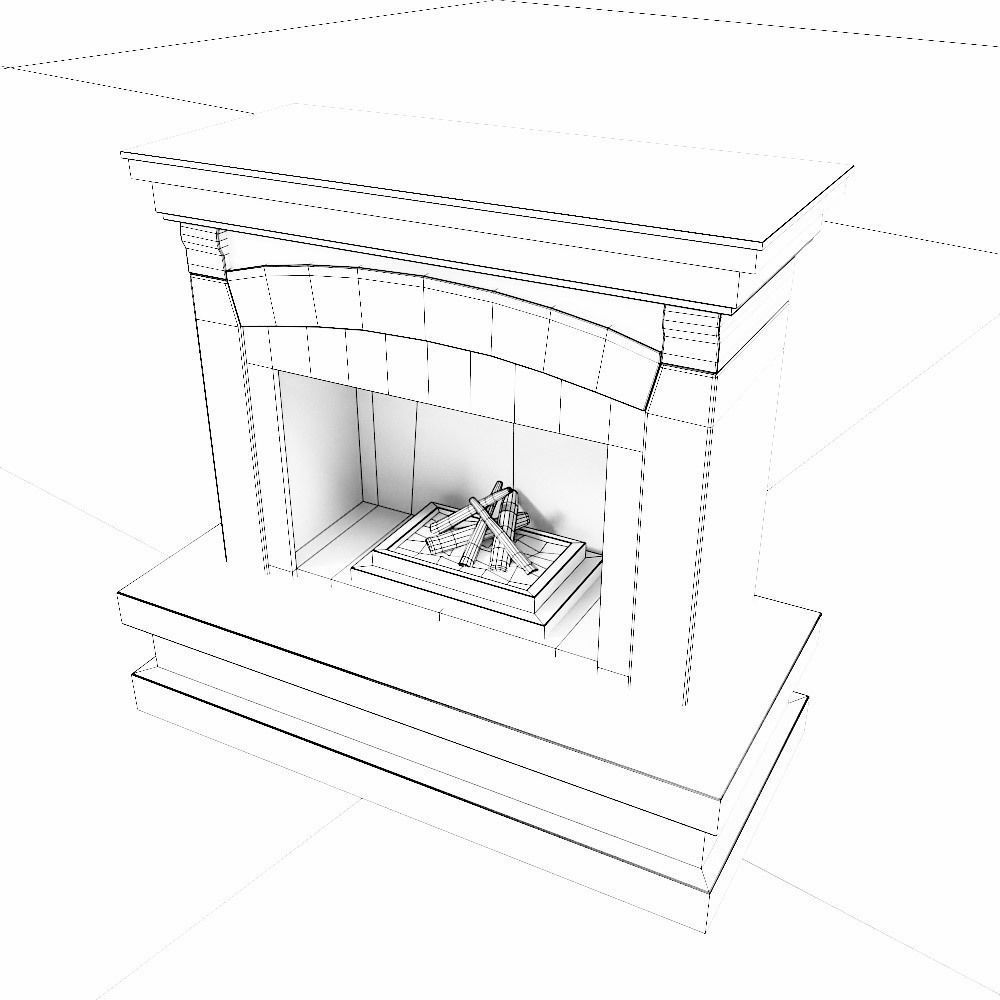 Fire Place low poly 3d model  Low-poly 3D model_6