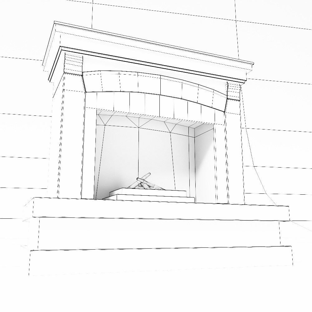 Fire Place low poly 3d model  Low-poly 3D model_8