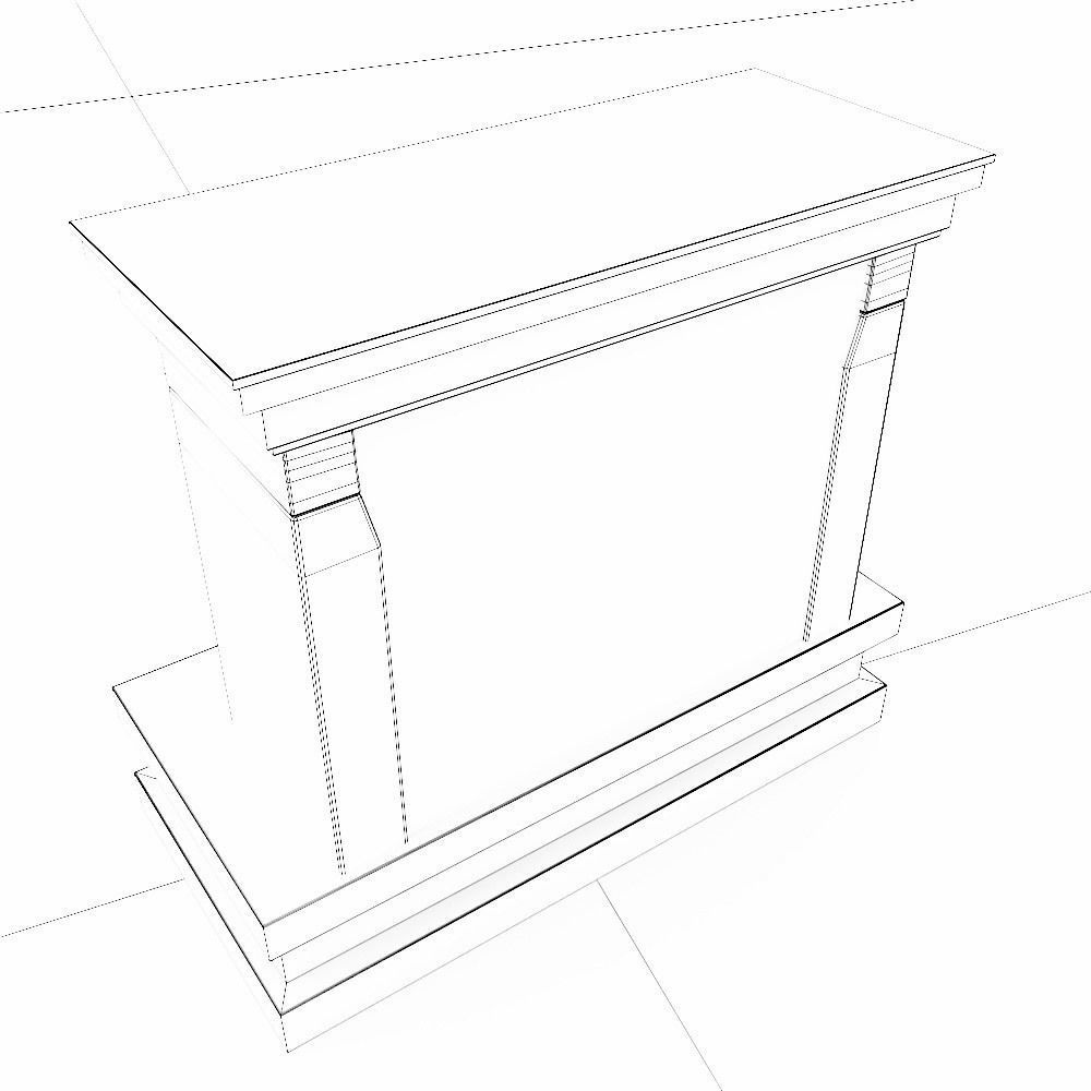 Fire Place low poly 3d model  Low-poly 3D model_7