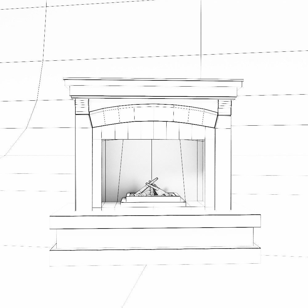 Fire Place low poly 3d model  Low-poly 3D model_5
