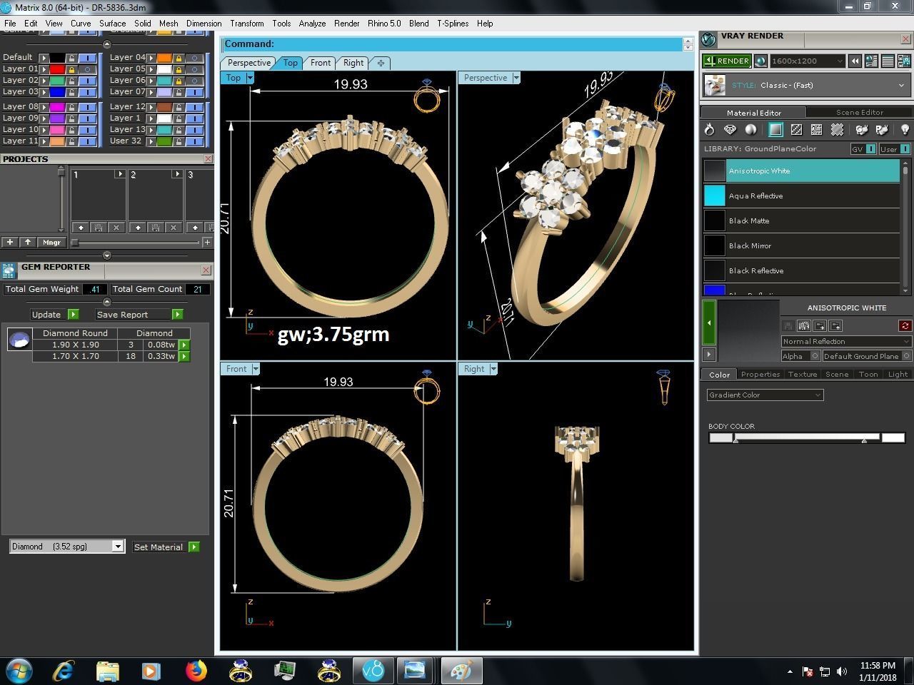 Women Ring 3dm STL FBX OBJ Render 3D print model_9