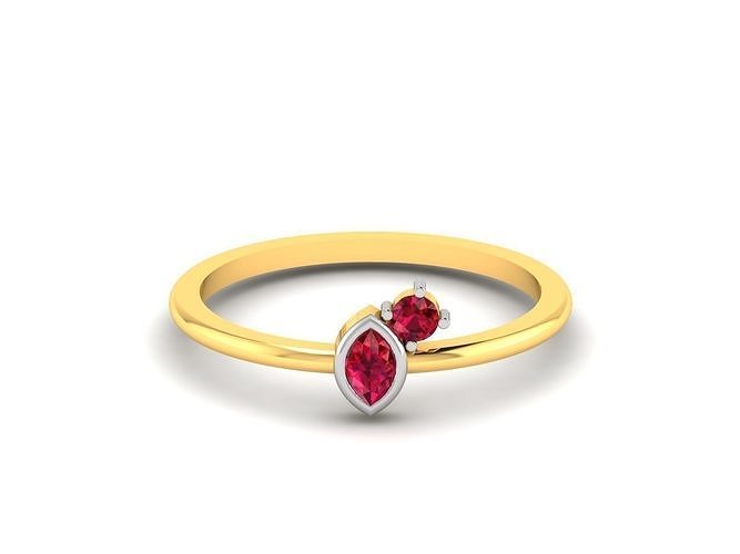 Women Wedding Marquise Stone Ring 3dm STL FBX OBJ Render 3D print model