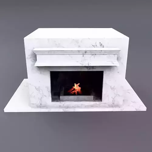 Marble fire place low poly 3d model Low-poly 3D model