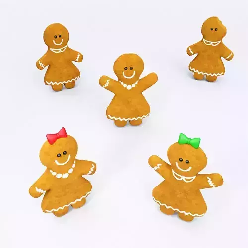 Gingerbread 3d model people