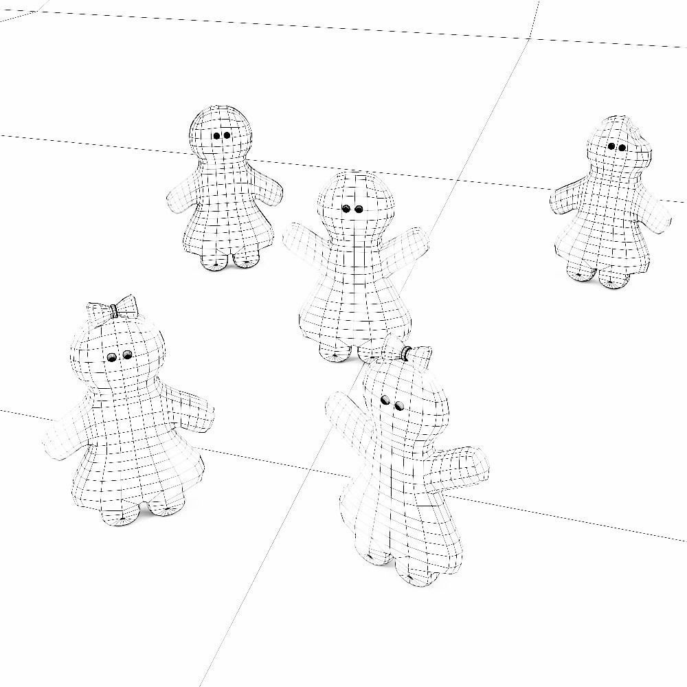 Gingerbread 3d model people Low-poly 3D model_6