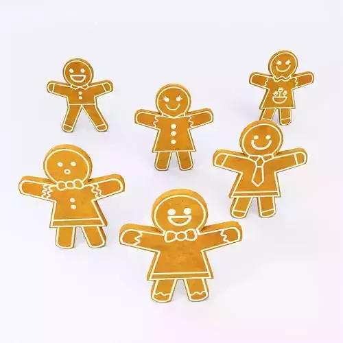 Gingerbread cookies 3d model 